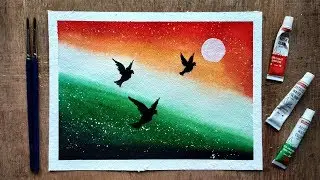 Independence / Republic Day Painting with watercolour step by step | Beginners Watercolor