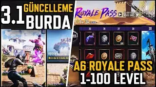 A6 ROYALE PASS ÖDÜLLERİ | 3.1 GÜNCELLEMESİ BURDA | 3.1 GÜNCELLEME NE ZAMAN | PUBG MOBILE