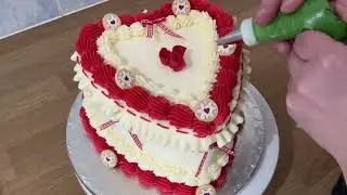 Swiss Meringue buttercream heart cake