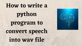 How to write a python program to convert speech into wav file