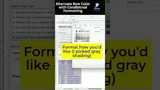 Alternate Row Color with Conditional Formatting in Excel
