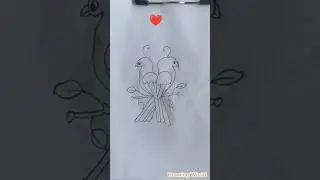 How to draw bird's with ❤️🐦#shorts #shortsvideo #shortsfeed #art #artist #drawing #best #birds #easy