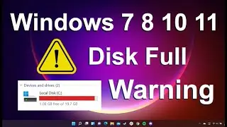 How to Fix the "Red Disk Full" Warning on a Windows 11, 10, 8, 7  Computer - Remove Unwanted Files.