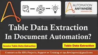 Table Data Extraction - Automation Anywhere Document Automation | Automation Anywhere A360