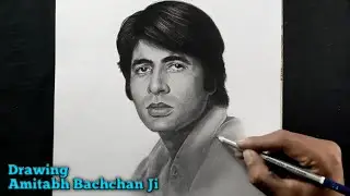 Drawing Amitabh Bachchan Ji ( Big B ) | Realistic potrait - Time-lapse