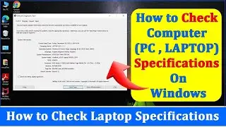 How to Check Computer PC/LAPTOP Specification On Windows |  Check Laptop Configuration