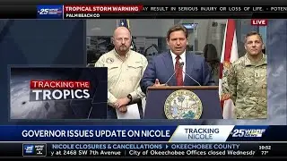 Gov. DeSantis gives Tropical Storm Nicole update