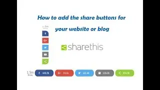 How to add the share buttons for your website or blog (ShareThis plugin)