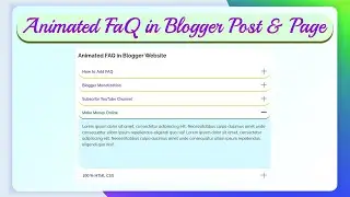 Stylish FAQ Accordion Widget For Blogger |  How to add Stylish Animated FaQ Blogger Post | Tech Vodh