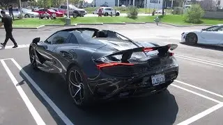 Black 2024 McLaren 750S Spider (w/ startup)