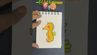 Easy Drawing Ideas - Seahorse| Drawing for beginners #art #easydrawing #drawing #kidsdrawing #draw