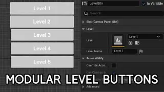 UNREAL ENGINE 5 | How to make MODULAR LEVEL LOADING buttons