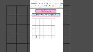 Trick to Create Table in MS-Word | 