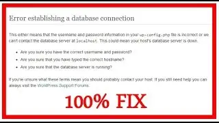 05 How to fix error establishing database connection [ fixed ]