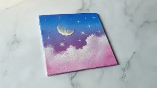 Easy way to paint clouds / acrylic painting ideas for beginners ✨️