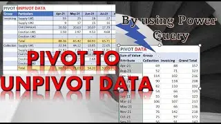 Pivot Unpivot Data in MS Excel by Using Power Query. You will be surprised at how easy it is.