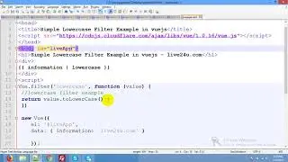 vue Lowercase filters | Simple Lowercase Filter Example in vuejs