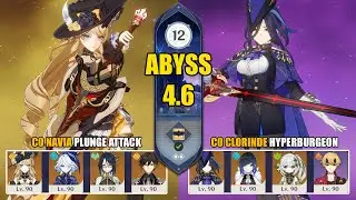 C0 Navia Xianyun Plunge Attack & C0 Clorinde Hyperburgeon | Spiral Abyss 4.6 | Genshin Impact 【原神】