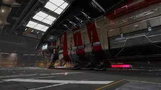 Elite Dangerous Odyssey (alpha) Anaconda in the hanger