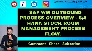 SAP WM Outbound Process overview  - S/4 HANA Stock Room Management Process flow.