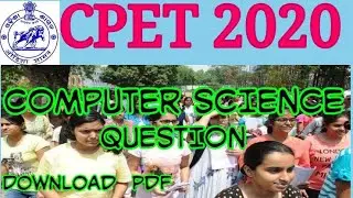 Common PG Entrance Test (CPET-2020) PDF || COMPUTER SCIENCE || ODISHA #cpet#computer#science