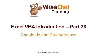Excel VBA Introduction Part 26 - Constants and Enumerations (Const, Enum)