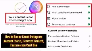 How to See or Check  Account Status, Removed Content, Features you Can’t Use Details in instagram