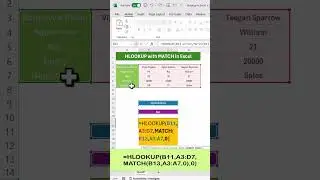 HLOOKUP with MATCH in Excel #exceltips #excelformula #exceltipsandtricks