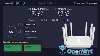 Speedtest Redmi AC2100 OpenWRT MWAN3 Load Balancing 2 WAN