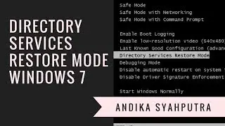 Directory Services Restore Mode in Windows 7