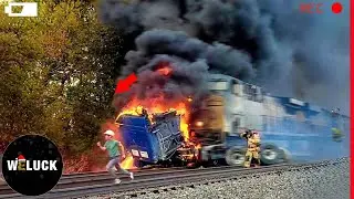 100 Shocking Moments Of Train Crash Caught On Camera | USA & Canada Only!