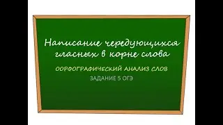 ОГЭ2020/РУССКИЙ ЯЗЫК/ ОРФОГРАФИЧЕСКИЙ АНАЛИЗ/ЗАДАНИЕ 5/БЕЗУДАРНЫЕ ГЛАСНЫЕ В КОРНЕ СЛОВ