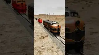 Water and Acid and Lava Pothole Rail Tracks VS Trains - BeamNG.Drive