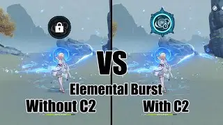 Hydro Traveler Burst C2 and Without C2 - Genshin impact