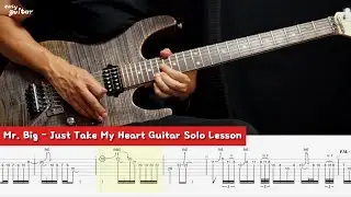 Mr. Big - Just Take My Heart Guitar Solo Lesson With Tab (Slow Tempo)