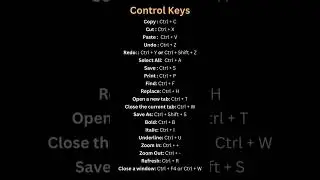 Control Shortcut Keys