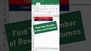 MS Excel: How to Find Total Numbers of Rows & columns #msexcel