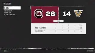 South Carolina vs Vanderbilt Week 10 College football 25 Simulation