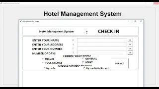 Hotel Management System Project In Python With Source Code | 2021 FREE Download  python gui tutorial