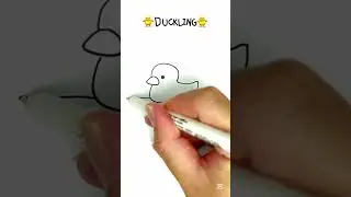 Drawing cute little yellow ducking idea for kids #kids #kidsart #drawing #easydrawing #duck