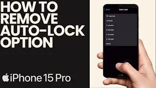 How to Remove Auto Lock Option From Iphone