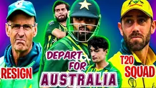 Coach resign😲Babar shahen Naseem depart for Australia | aus t20 squad | central contract & more