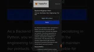 HappyFox hiring Backend Engineer Intern #shorts #happyfox #backenddeveloper #hiring #intern