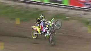 Ryan Villopoto vs Clement Desalle with GoPro of RV2 crash MXGP of Trentino 2015 - motocross