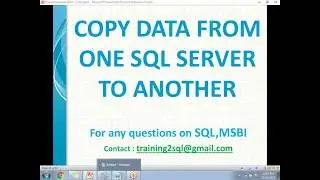 Copy Data from One SQL Server to another