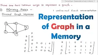 Representation of Graph in a Memory using Adjacency Matrix and Adjacency List