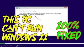 This PC cant Run Windows 11 Fix !! pc doesnt currently meet minimum system requirements Fixed !!