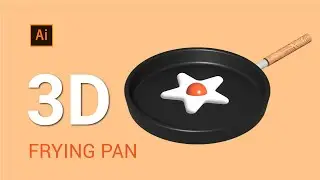 How to create 3D frying pan in Illustrator | 3d design in illustrator | logo design illustrator