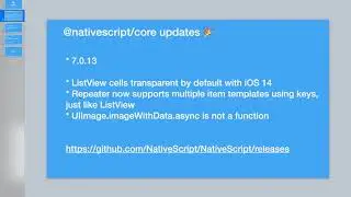 NativeScript Community Chat October 28, 2020