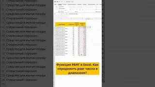 Функция РАНГ в Excel.Как определить ранг числа в диапазоне? #excel #shortsvideo #exceltips #обучение